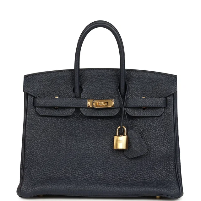 Hermès Birkin 25 Bleu Nuit Togo Gold Hardware in Navy Togo leather from Madison Avenue Couture