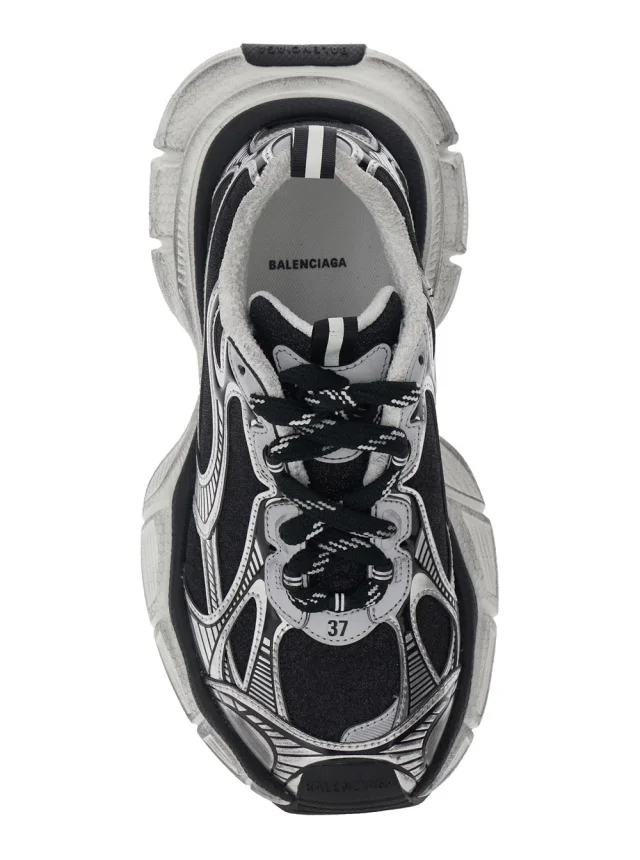 BALENCIAGA Sneakers '3XL' with Logo on the Toe in Metallic Tech Fabric Mix for Women in Grey 55% Polyurethane 45% Polyester, photo 6 of 7 from Gaudenzi Boutique