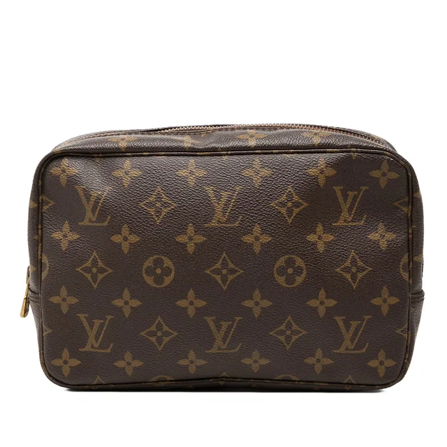 Brown Louis Vuitton Monogram Trousse Toilette 23 Clutch Bag in Brown Coated canvas from Designer Revival