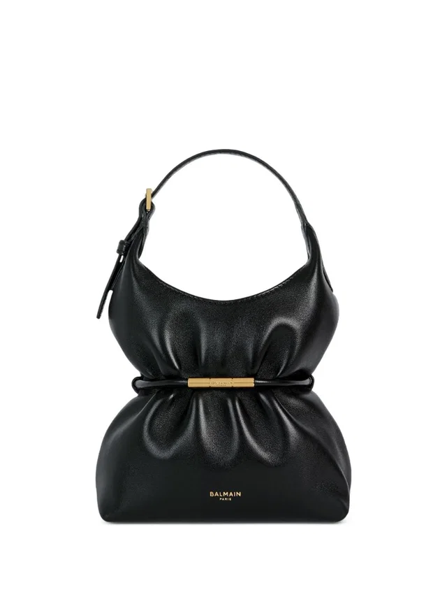 Balmain Sphynx Shoulder Bag — Black Hand in Black Leather from HEWI