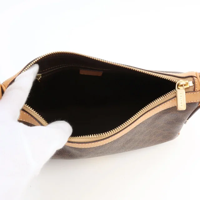 Celine Macadam Pattern Logo Plate Shoulder Bag Brown in Brown from VINTAGE QOO TOKYO, photo 5 of 14