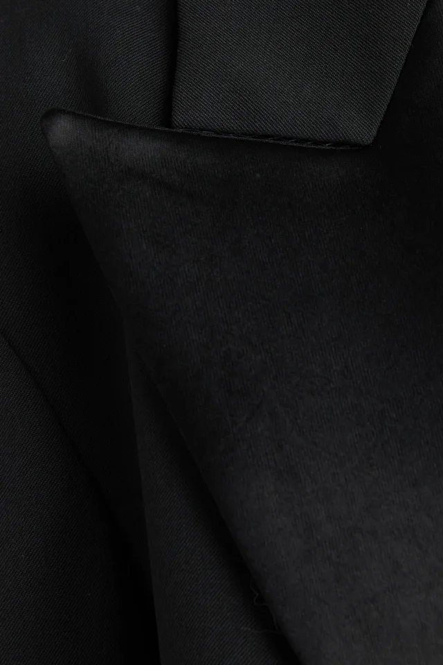 Peter Do Satin-Trimmed Twill Blazer in Black, photo 4 of 4 from THE OUTNET