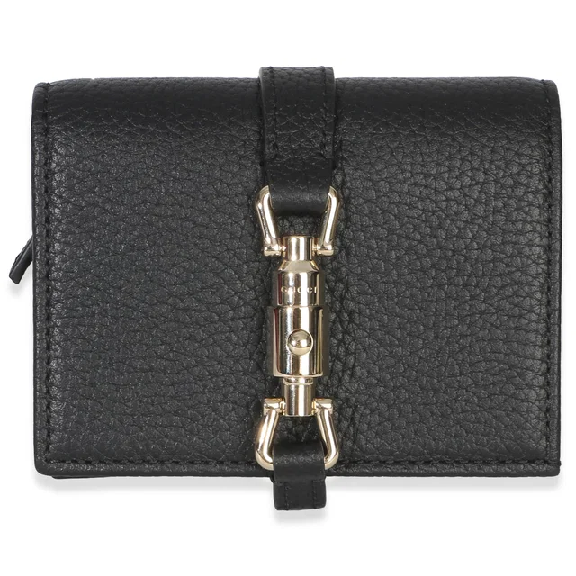 Gucci Black Piuma Calfskin Jackie 1961 Mini Wallet in Black Calfskin from myGemma