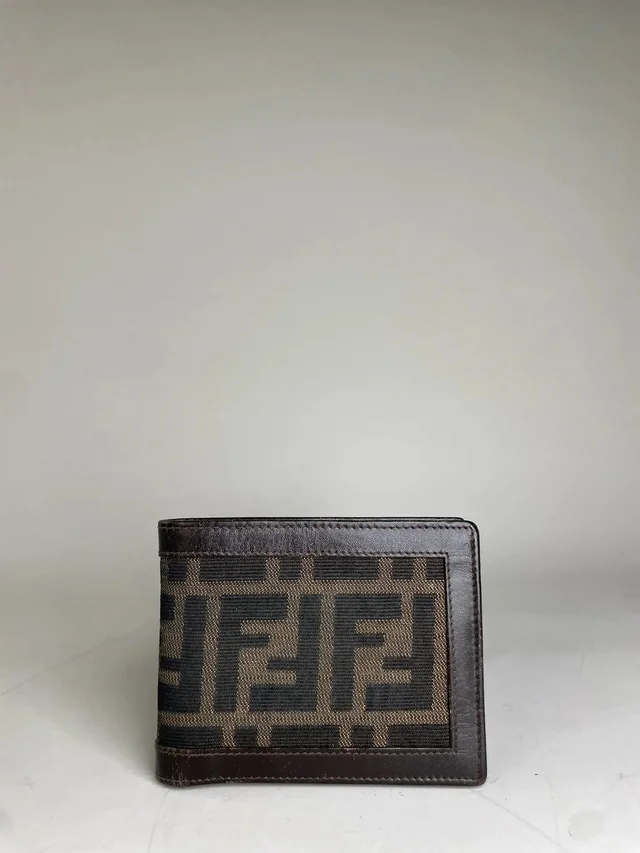 Fendi Vintage Ff Monogram Leather Wallet Brown Black in black Leather from Grailed
