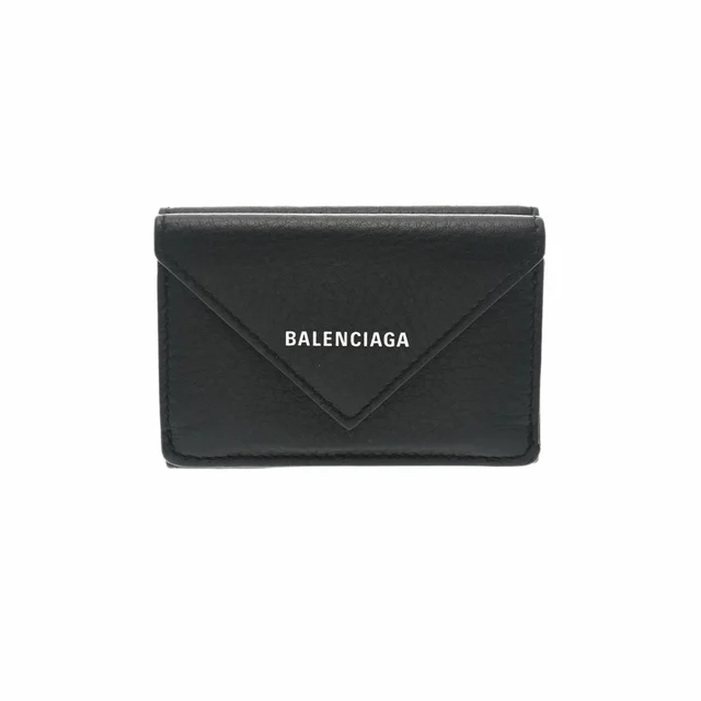 Balenciaga Paper Wallet Black Leather Tri Fold in black Leather from Poshmark