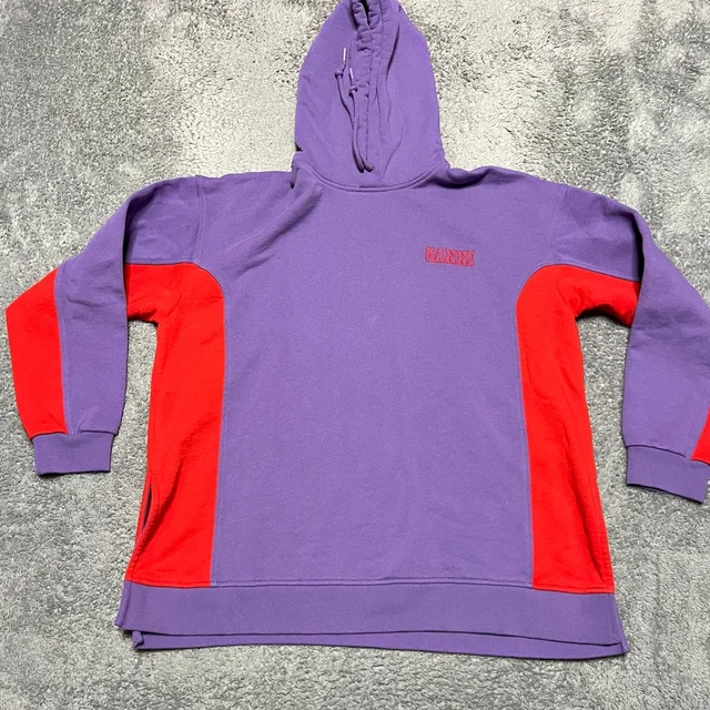 GANNI Hoodie Womens Large Xl Oversized Hoodie Software Side Slit Purple in purple|red from Poshmark