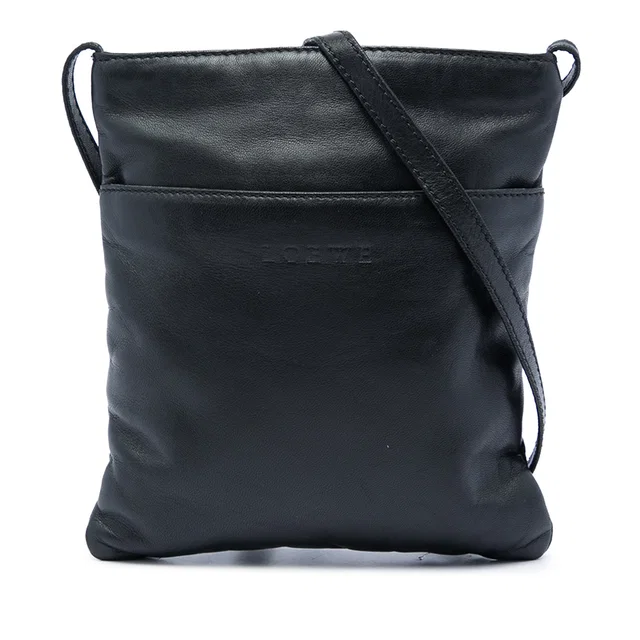 Black LOEWE Nappa Crossbody in Black Nappa leather from Designer Revival