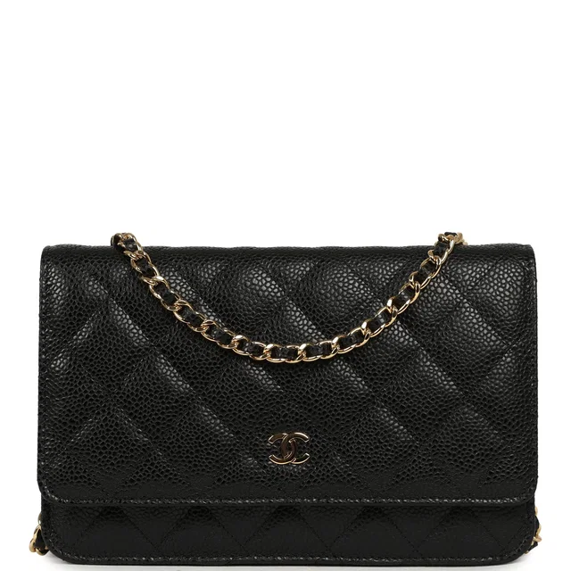 Chanel Classic Wallet On Chain WOC Black Caviar Gold Hardware in Black Caviar leather from Madison Avenue Couture