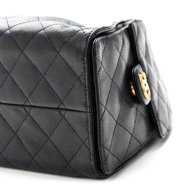 Caviar Quilted Small Chanel 25 Handbag Dark Navy in Navy Caviar leather from FASHIONPHILE, photo 6 of 6