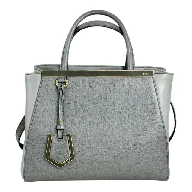 Fendi Petite 2Jours Vitello Elite Tote Grey Bag in Grey from Luxury Promise, photo 2 of 2
