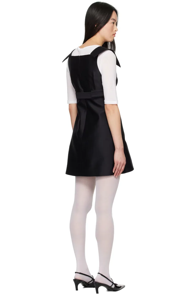 SHUSHU/TONG Black A-Line Lapel Minidress, photo 3 of 5 from SSENSE