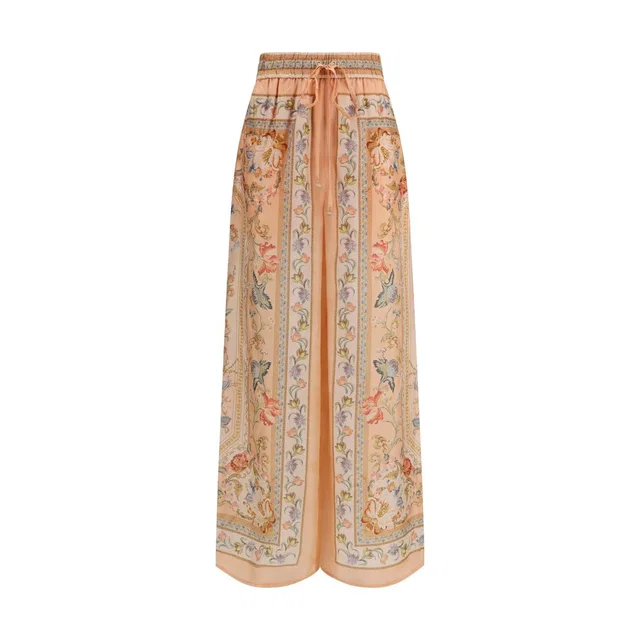 Zimmermann Multicolor Silk Casual Pants in Multicolor Silk from HEWI