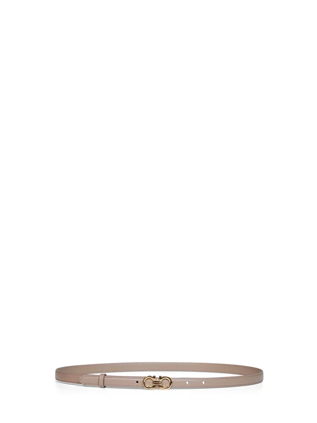 Ferragamo Gancini Belt — Beige Calf Leather in Beige Calfskin from HEWI