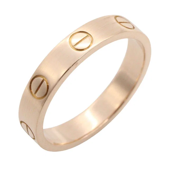 Cartier Mini Love Au750 Pink Gold Ring Size 11 in Pink from LuxUness