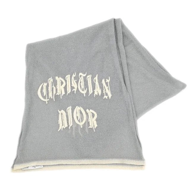 Dior Gray Scarf Stole Small Good in Grey Nylon from AMORE Vintage Tokyo