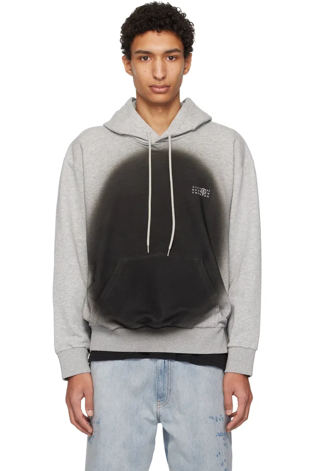 Gray Spray Print Hoodie, image 1 of 1 from SSENSE