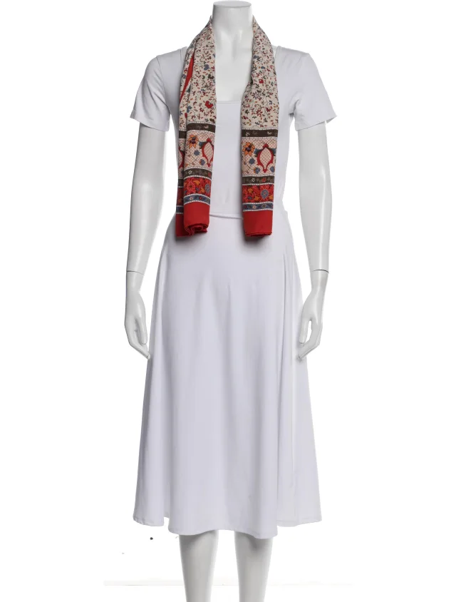 Celine Floral Print Scarf in red Silk from The RealReal, photo 3 of 3
