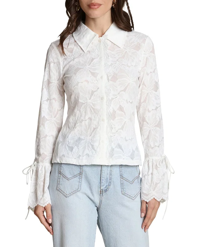 Avec Les Filles Embroidered Lace Shirt, image 1 of 1 from Rue La La