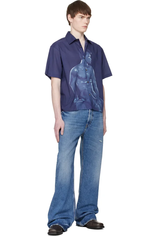 Carne Bollente Navy Sadao Hasegawa 'In Blue' Shirt, photo 4 of 4 from SSENSE