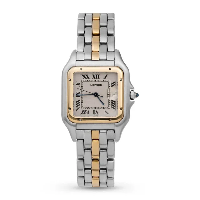 Panthere De Cartier Quartz White Dial Unisex Watch 187957 in yellow|white|silver|gold|gray from Jomashop.com