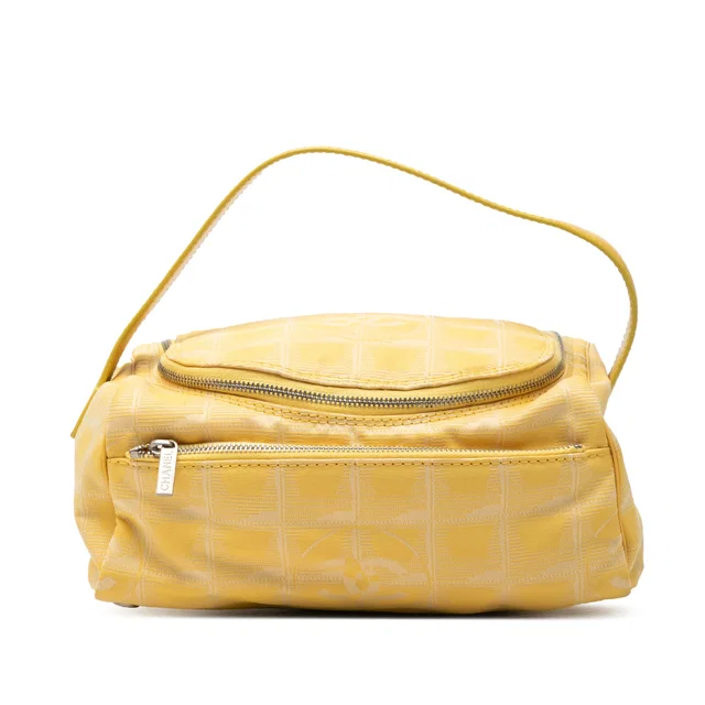 Yellow Chanel New Travel Line Nylon Vanity Bag in Yellow Nylon from Designer Revival