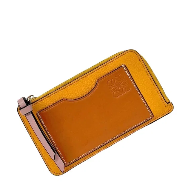 Loewe Coin Case Orange Anagram in Orange Leather from The Reluxe