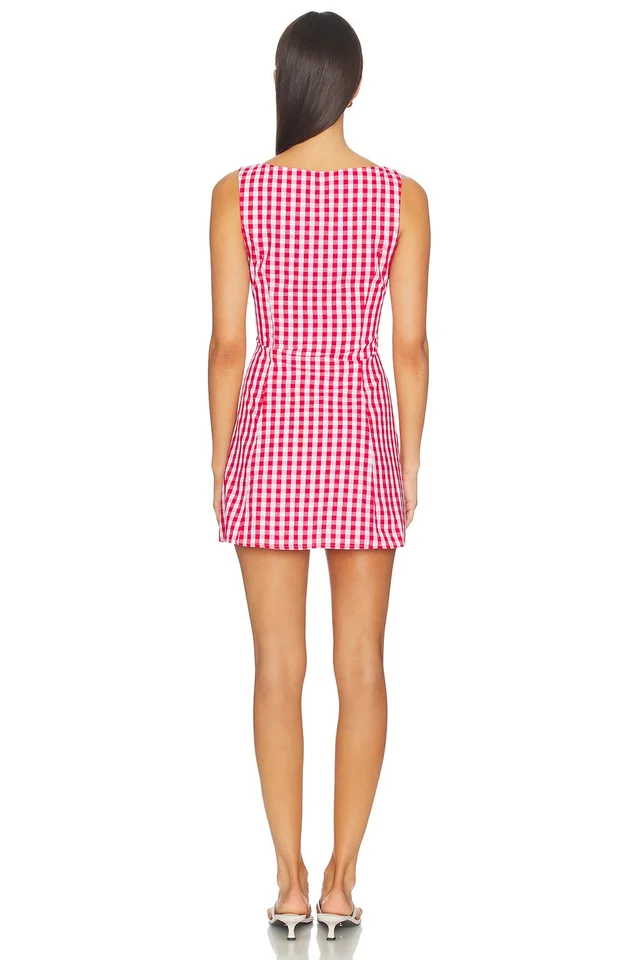 MORE TO COME Archer Mini Dress in Red Gingham, photo 3 of 4 from REVOLVE (Canada)