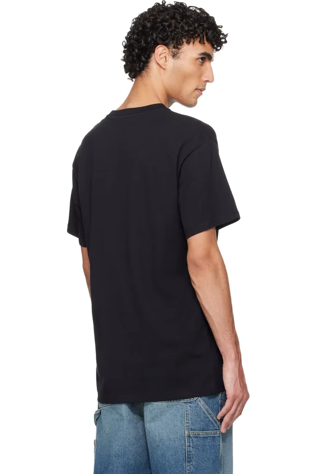 Carhartt Work In Progress Black Script Embroidery T-shirt, photo 3 of 4 from SSENSE