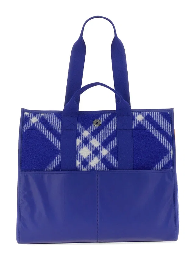 Burberry Virgin Wool Shoulder Bag — Blue in Blue Wool from HEWI