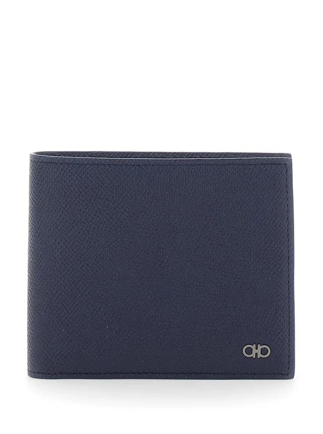 Ferragamo Micro Gancini Wallet — Blue Calf Leather in Blue Calfskin from HEWI