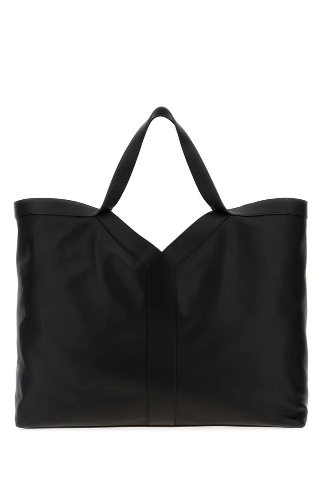 Saint Laurent Bv Tote Bag — Black Exterior: Calf Lining: Suede in Black Suede from HEWI