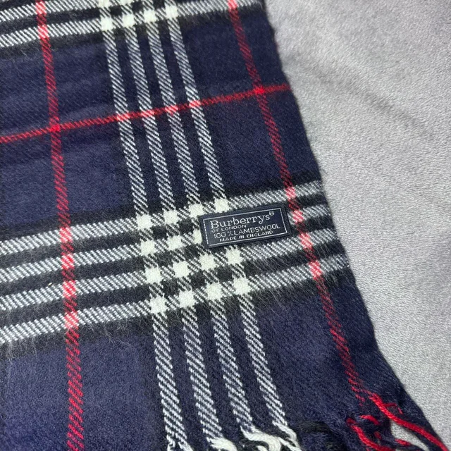 Burberry Women's Scarf - Multi/Navy in blue|multicolor from Depop, photo 2 of 4