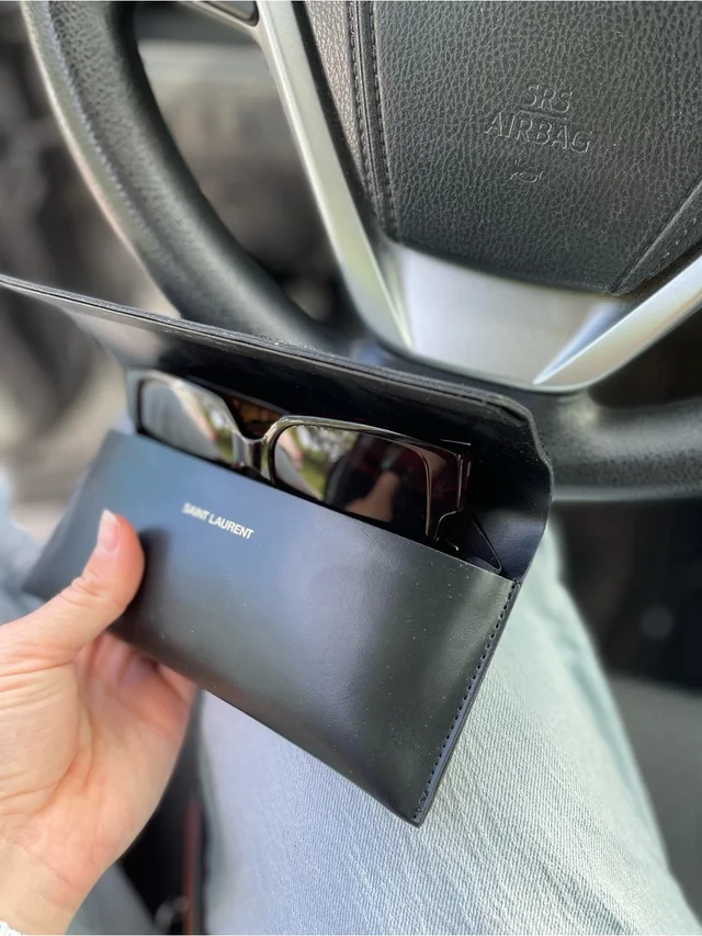 Saint Laurent Tortoise Frame Sunglasses With Gold Accents in brown|red from Poshmark, photo 5 of 5