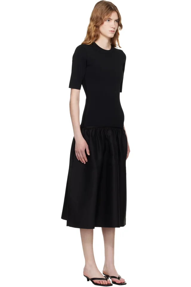 TOTEME Black Twinflower Tee Midi Dress, photo 2 of 2 from SSENSE