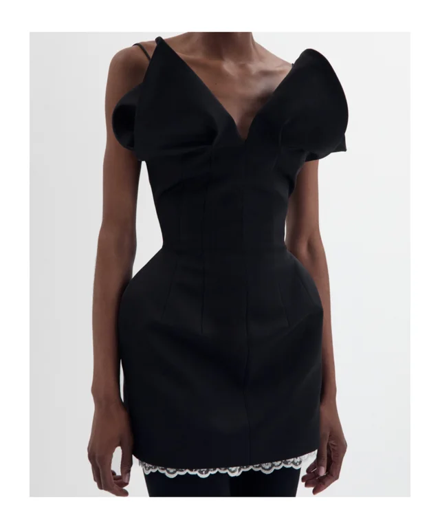 Magda Butrym V-neck corset mini dress in black, photo 2 of 2 from SENSER