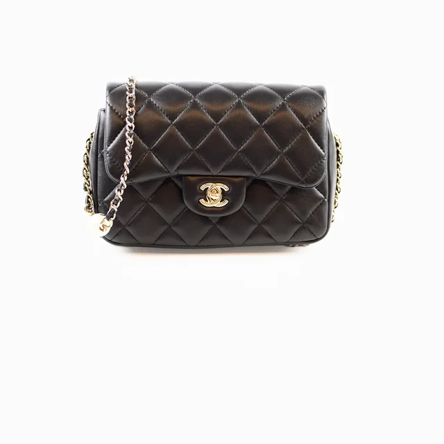 Chanel My Precious Pearls Mini Flap Black Lambskin in Black Lambskin from The Purse Affair