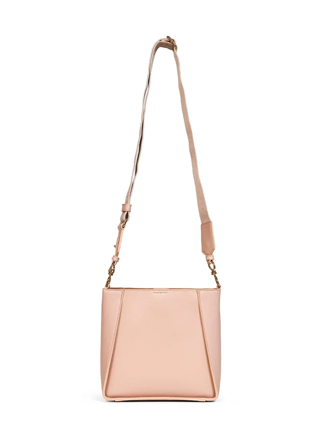 Stella McCartney Logo-Embossed Vegan Leather Crossbody Bag — Pink Polyamide in Pink Leather from HEWI, photo 2 of 2