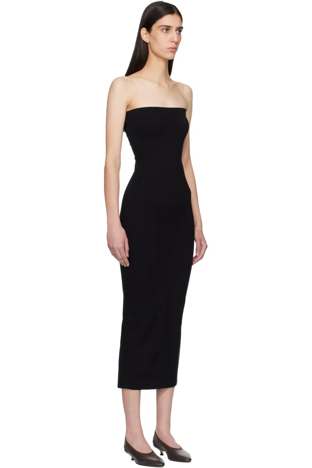 LESET Black Rio Bandeau Midi Dress, photo 2 of 4 from SSENSE