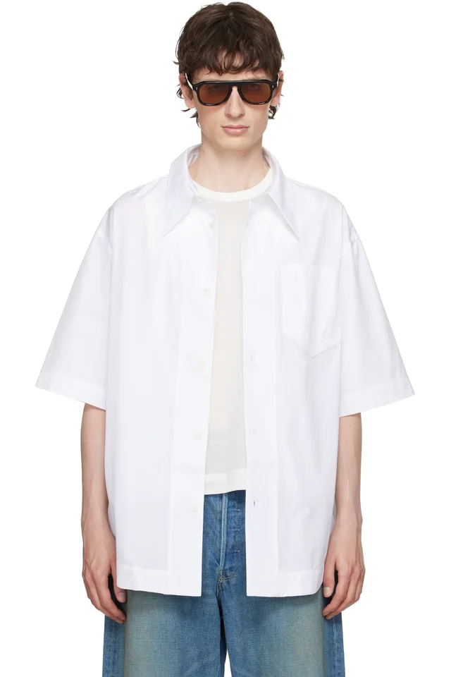 White Cotton 'Ami de Coeur' Wide Shirt