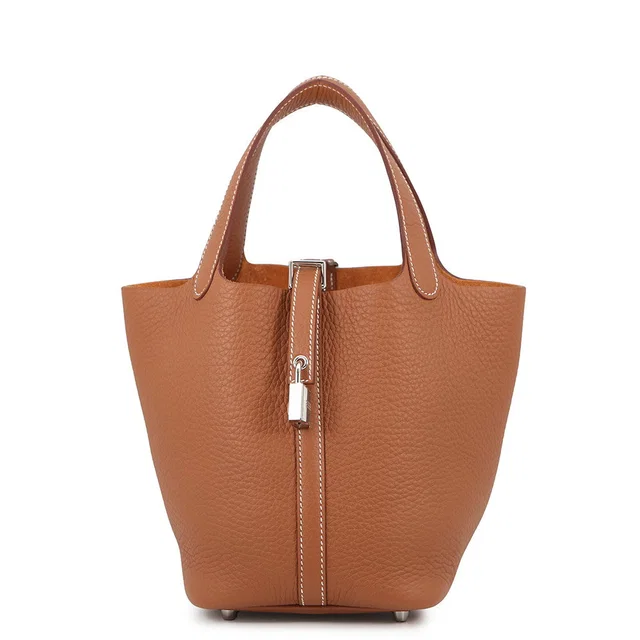 Hermès Picotin Lock Gold Taurillon Clemence Size PM in Gold Clemence leather from GALLERY RARE