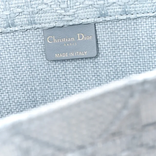 Dior Cannage Medium Book Tote Blue in Blue Raffia from FASHIONPHILE, photo 6 of 11