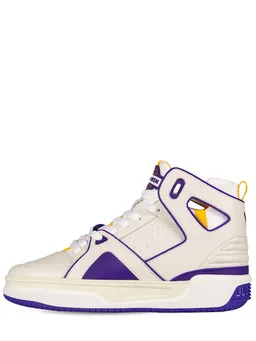 JUST DON High-Top Sneakers with Side Detail in 70% Calf, 30% Lycra®, photo 4 of 8 from LUISAVIAROMA
