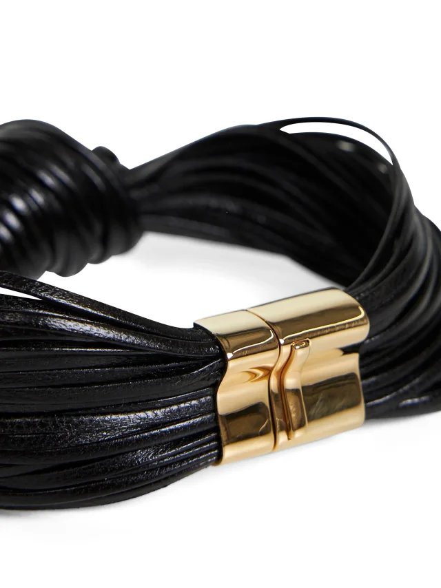 Bottega Veneta Knot Bracelet — Black Lambskin Bracelets in Black Lambskin from HEWI, photo 2 of 2
