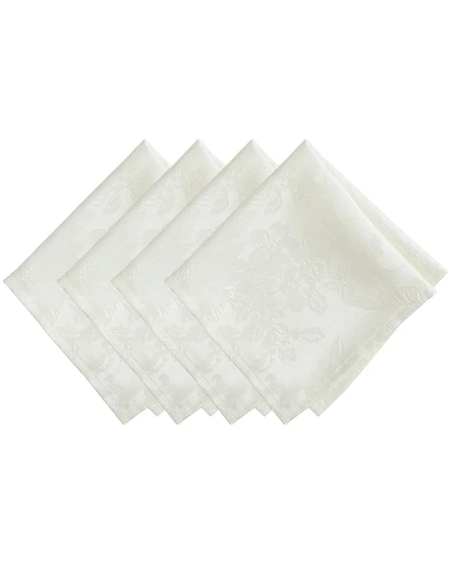 Elrene Home Fashions Set of 4 Poinsettia Elegance Jacquard Holiday Napkins, image 1 of 1 from Rue La La