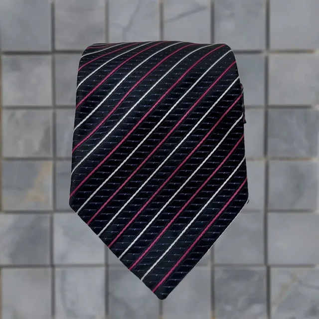 Versace Versa Collezioni Tie Men's Neck Stripe Black Pink White Designer in multicolor from Grailed