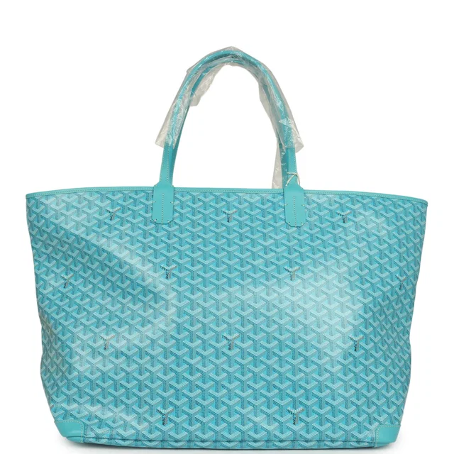 Goyard Goyardine Canvas Turquoise Artois GM Tote Palladium Hardware in Blue Canvas from Madison Avenue Couture