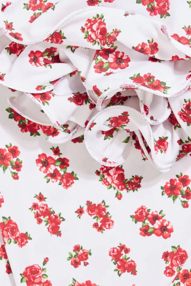 Magda Butrym Ruffled Floral-Print Bikini Briefs in Red, photo 4 of 5 from THE OUTNET