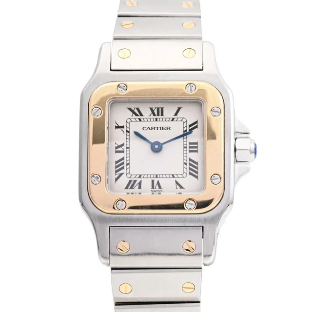 Cartier Santos Galbee SM W20012C4 Quartz Ivory in White from VINTAGE QOO TOKYO