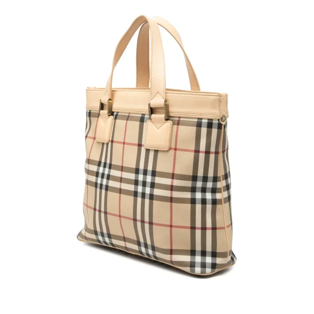 Beige Burberry House Check Canvas Handbag in Beige Canvas from Designer Revival, photo 2 of 6