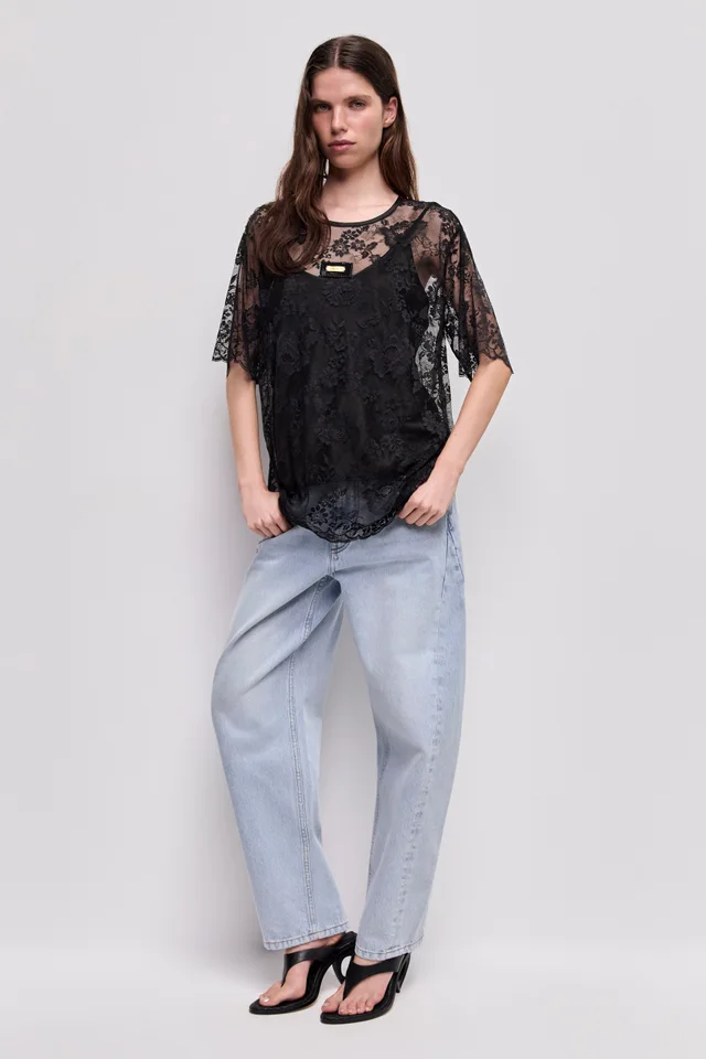 AJE Luciana Lace Tee in Black from Aje, photo 1 of 1